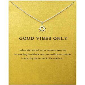 Sun Pendant Necklace – “Good Vibes Only” Positivity Jewelry Minimalist Dainty